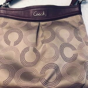 Coach signature hobo style handbag